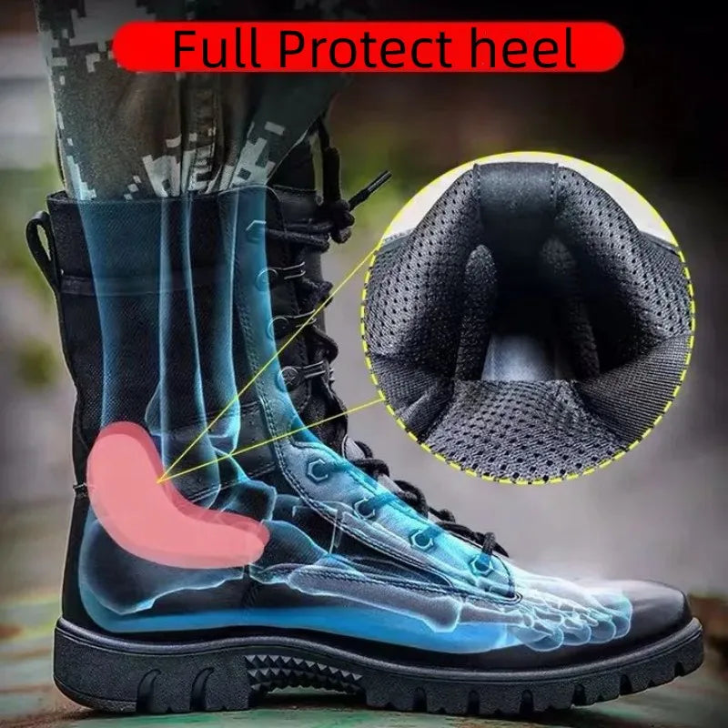 Sshoooer Men Boots Military Army Combat Special Force Tactical Boot Outdoor Hiking Climb Walk Shoes Warm Wool Winter Snow Shoe