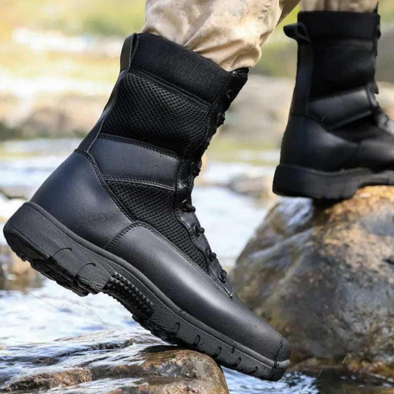 Sshoooer Men Boots Military Army Combat Special Force Tactical Boot Outdoor Hiking Climb Walk Shoes Warm Wool Winter Snow Shoe